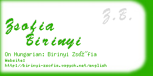 zsofia birinyi business card